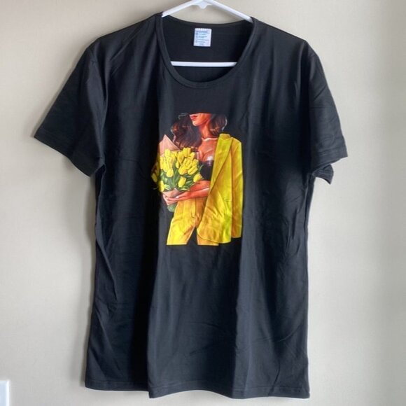 Black Printed T-Shirt NWOT - Picture 2 of 5